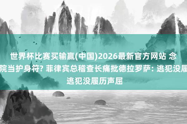 世界杯比赛买输赢(中国)2026最新官方网站 念念拿法院当护身符? 菲律宾总稽查长痛批德拉罗萨: 逃犯没履历声屈