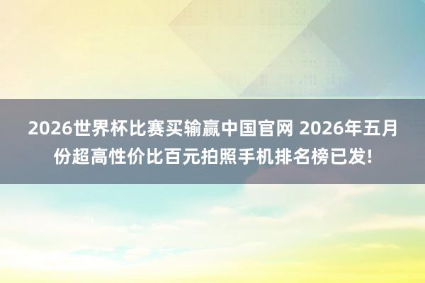 2026世界杯比赛买输赢中国官网 2026年五月份超高性价比百元拍照手机排名榜已发!