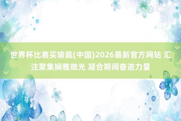 世界杯比赛买输赢(中国)2026最新官方网站 汇注聚集娴雅微光 凝合期间奋进力量