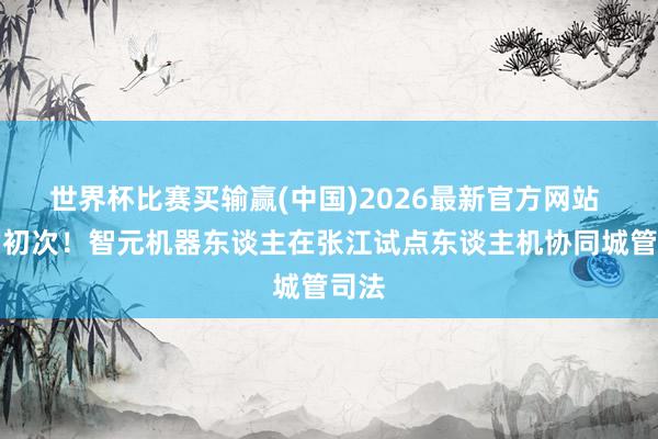 世界杯比赛买输赢(中国)2026最新官方网站 宇宙初次！智元机器东谈主在张江试点东谈主机协同城管司法
