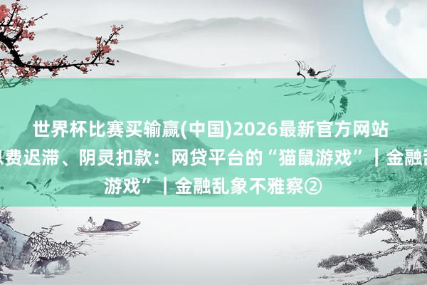 世界杯比赛买输赢(中国)2026最新官方网站 担保再现、息费迟滞、阴灵扣款：网贷平台的“猫鼠游戏”｜金融乱象不雅察②