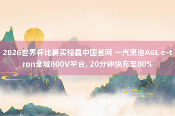 2026世界杯比赛买输赢中国官网 一汽奥迪A6L e-tron全域800V平台， 20分钟快充至80%
