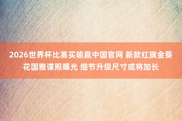2026世界杯比赛买输赢中国官网 新款红旗金葵花国雅谍照曝光 细节升级尺寸或将加长