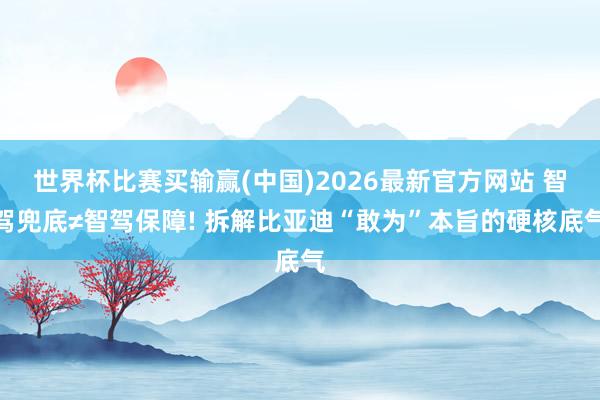 世界杯比赛买输赢(中国)2026最新官方网站 智驾兜底≠智驾保障! 拆解比亚迪“敢为”本旨的硬核底气