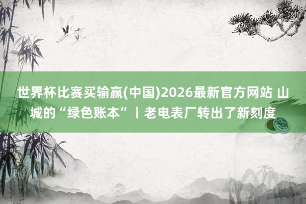 世界杯比赛买输赢(中国)2026最新官方网站 山城的“绿色账本”丨老电表厂转出了新刻度