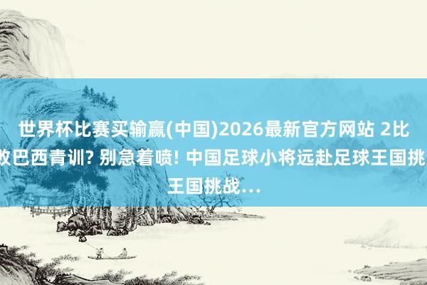 世界杯比赛买输赢(中国)2026最新官方网站 2比5惨败巴西青训? 别急着喷! 中国足球小将远赴足球王国挑战…