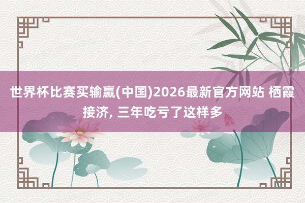 世界杯比赛买输赢(中国)2026最新官方网站 栖霞接济， 三年吃亏了这样多